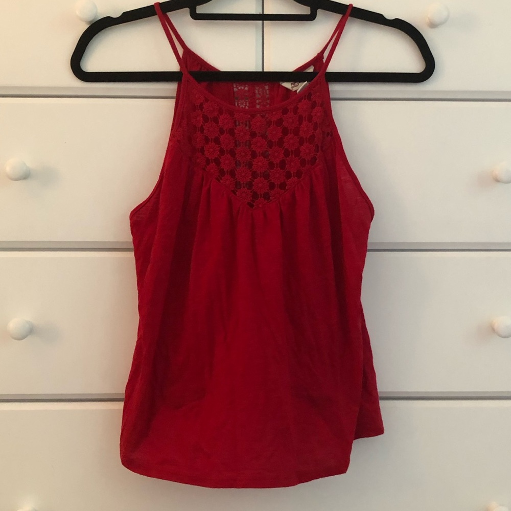 Arizona Jeans Company Red Lace Top